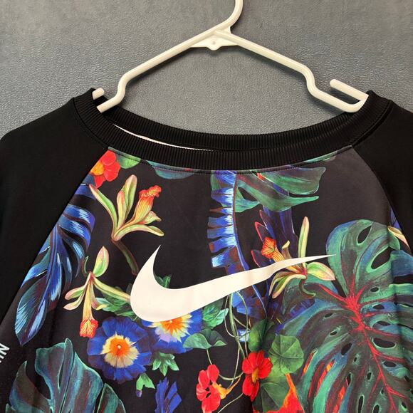 Nike Damask Cropped Sweatshirt Crewneck Floral Hawaiian Skater Athletic Large - Picture 6 of 10